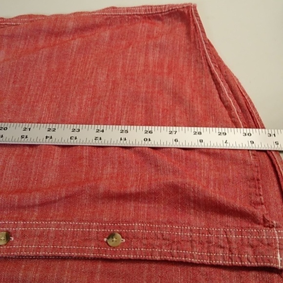 Woolrich Red Cotton Chambray Short Sleeve, 2 Pocket, Button up Shirt - Picture 5 of 7